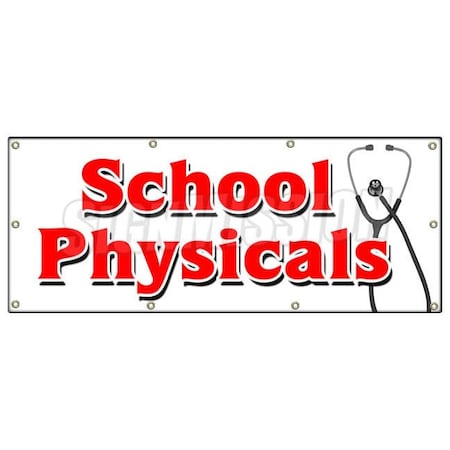 Signmission SCHOOL PHYSICALS BANNER SIGN no appointment walk-in flu shots health B-96 School Physicals